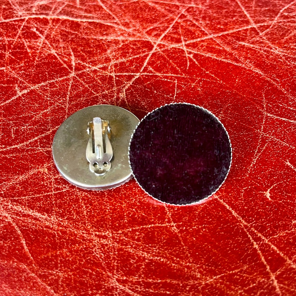 Vintage Crushed Velvet Clip On Earrings